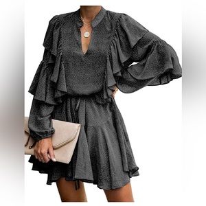 NWOT Medium Black Ruffle Dress